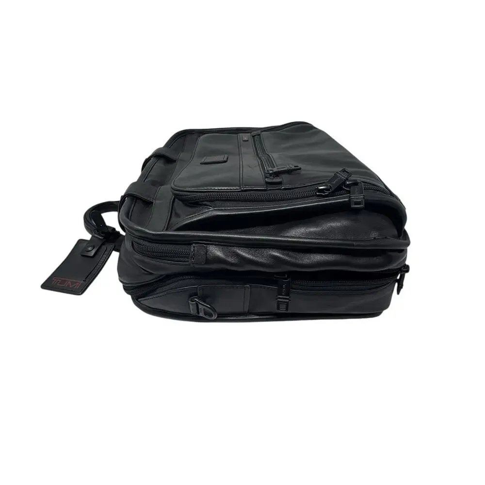 Tumi Alpha Organizer Black Leather Portfolio Briefcase Carry-On NWOT Monogrammed